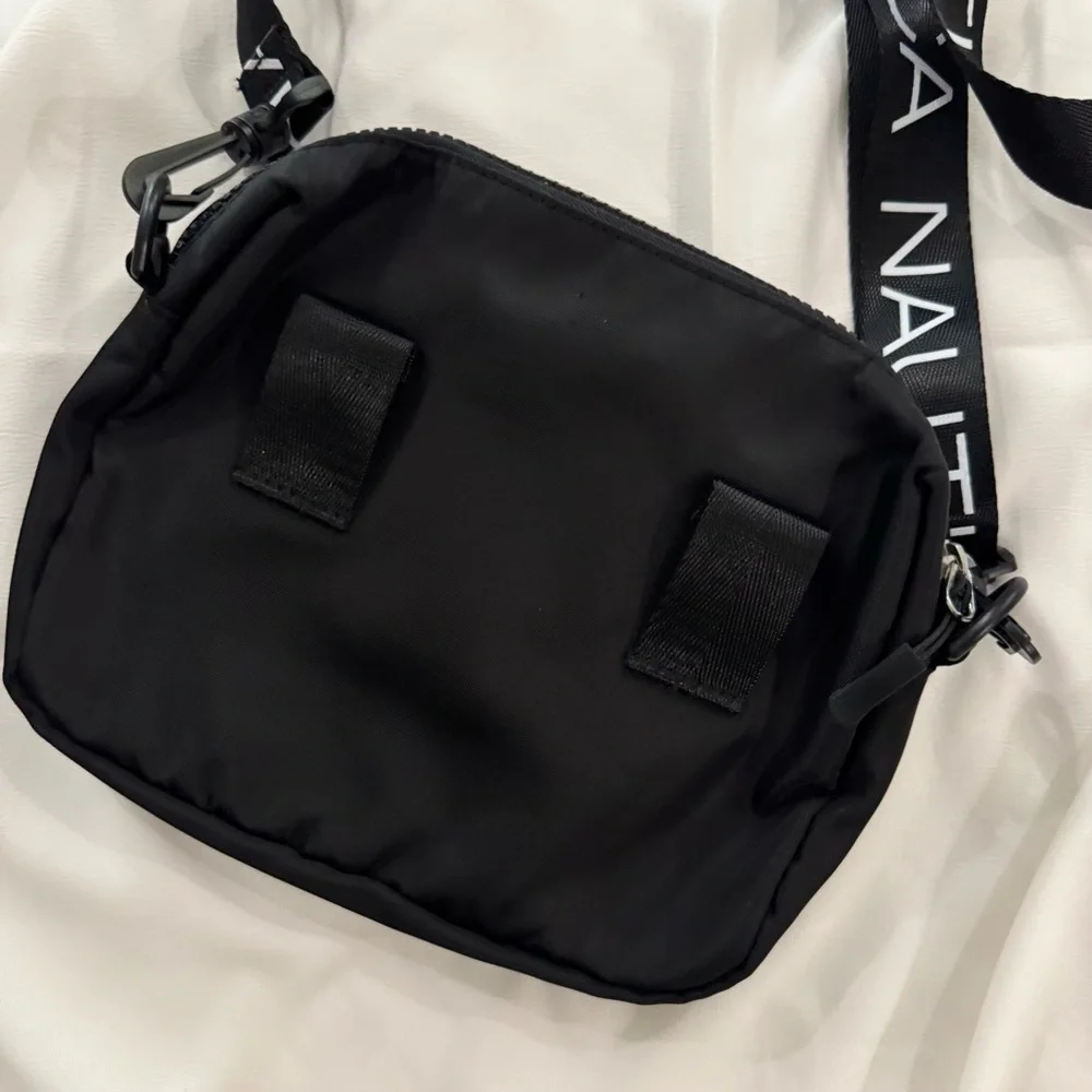 Nautica Bean Crossbody/Belt Bag, Black Nylon, Adjustable Belt Strap - Picture 3 of 6